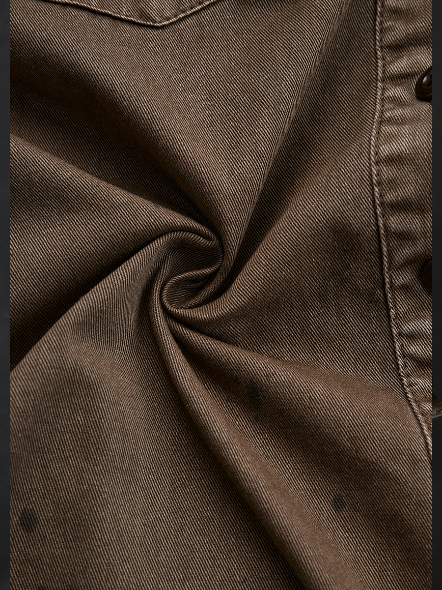 Vintage Washed Taupe Western Slim Fit Button-Down Shirt